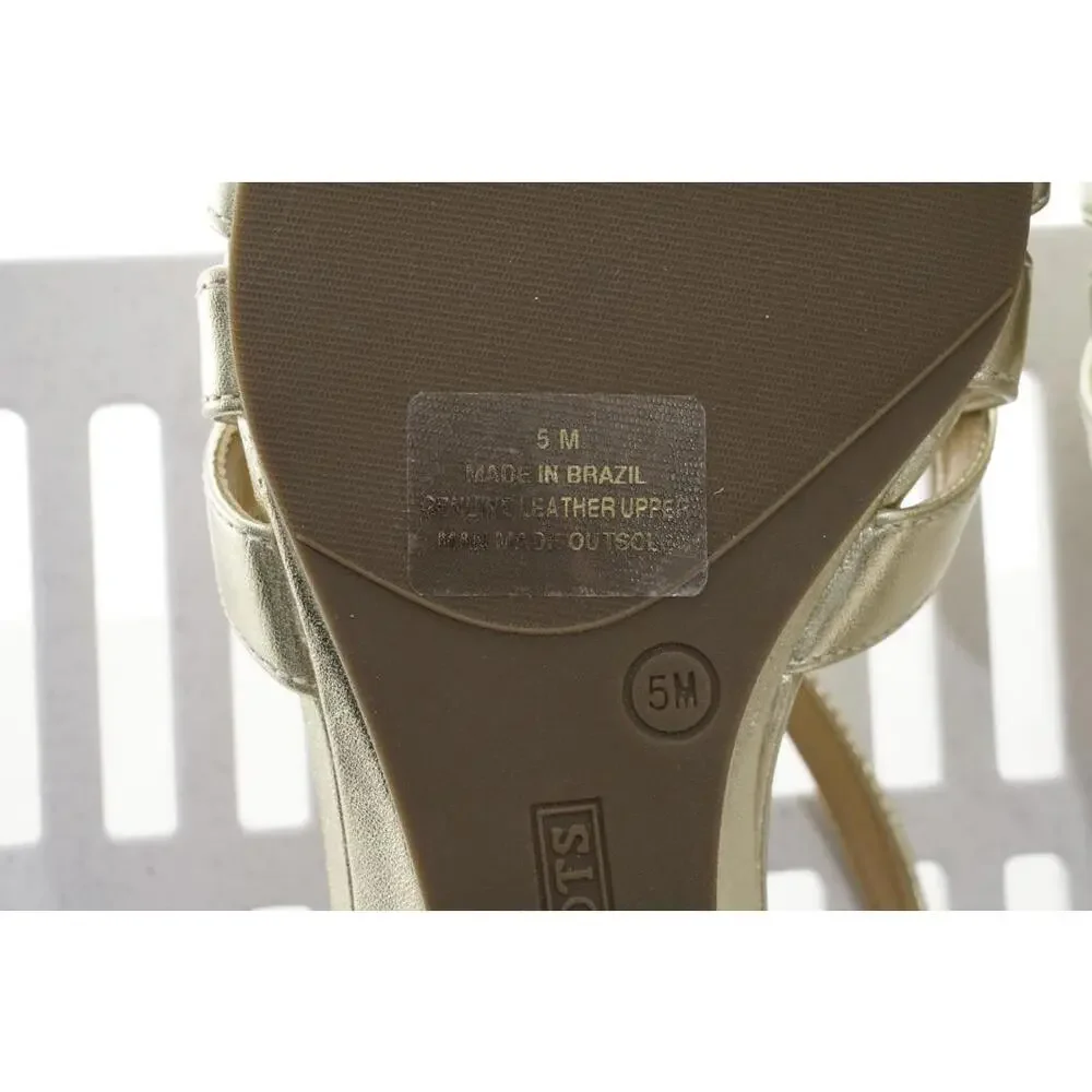 Talbots Capri Metallic Leather Sandals Strappy Women's Sz 5M Shoes